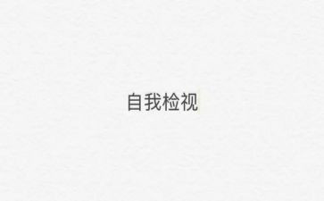 个人自检自查报告6篇